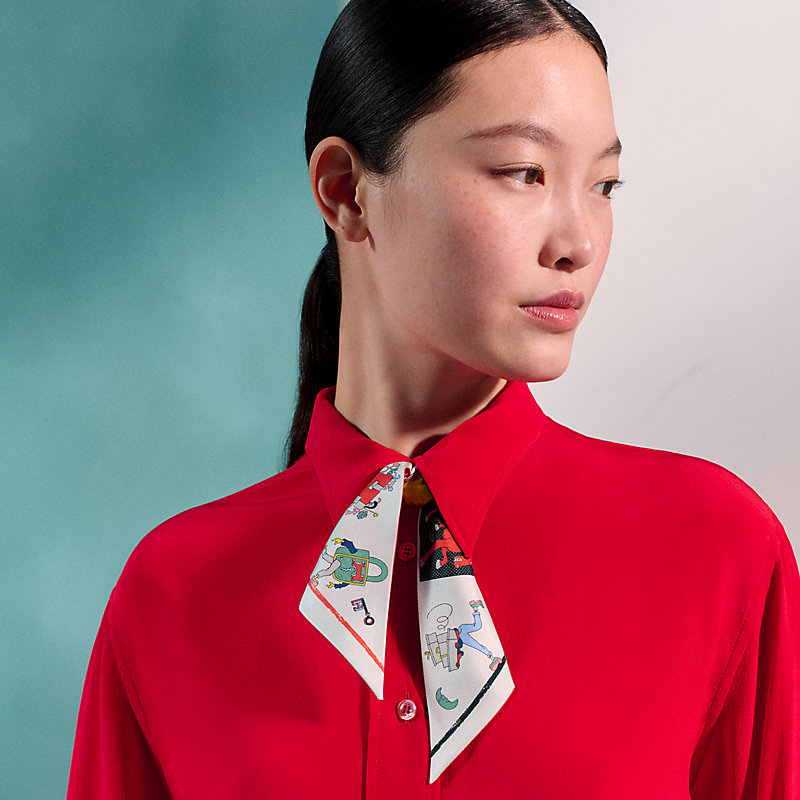 Twilly 《さあ色鉛筆を出して!/カレ・リブレ》 - レッド | Hermès Twilly 《さあ色鉛筆を出して!/カレ・リブレ》 - レッド | Hermès